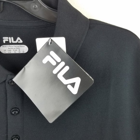 LAST CALL!! Fila Pima Cotton Black Button Up Polo - Picture 3 of 5